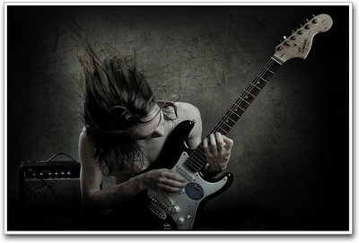 Guitar Player Photographic Paper(12 inch X 18 inch)
