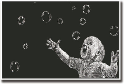 

Baby playing with bubbles Fine Art Print(12 inch X 18 inch, Rolled)