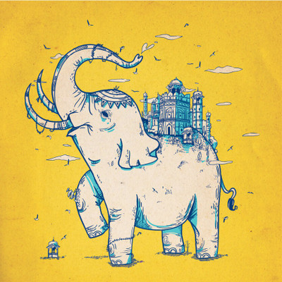 

Elephant Monument Yellow Fine Art Print(24 inch X 24 inch, Rolled)