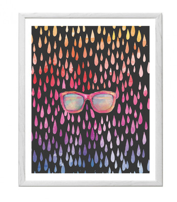 

Hulkut Walking in the rain Art Print with white frame 24 * 30 Inches Fine Art Print(32 inch X 1 inch, Framed)