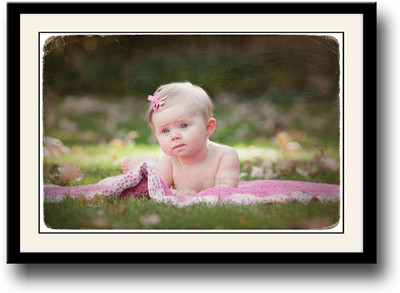 

Baby with pink bow Fine Art Print(10 inch X 14 inch, Framed)