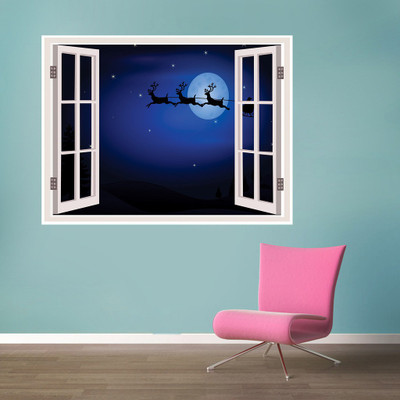 

Decor Wall Large Christmas Window Illusion 3D Poster(24 inch X 36 inch, Rolled)
