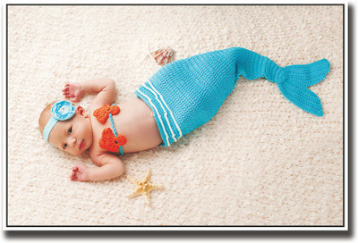 

Blue newborn baby mermaid Fine Art Print(12 inch X 18 inch, Rolled)