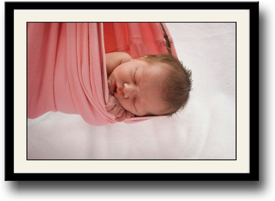 

Baby in a pink cloth swing Fine Art Print(10 inch X 14 inch, Framed)