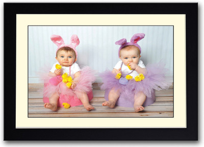 

Two cute baby girls Fine Art Print(14 inch X 20 inch, Framed)