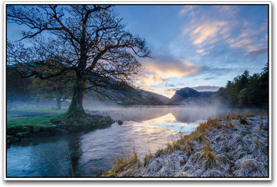 Morning River Scenery Paper Print(12 inch X 18 inch) Morning River Scenery Paper Print(12 inch X 18 inch)