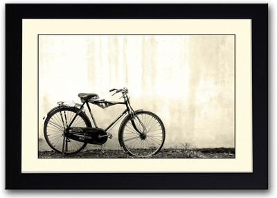 Bicycle B&W Fine Art Print(14 inch X 20 inch, Framed)