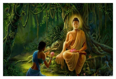 

REGENT Buddha In Forest Poster Paper Print(13 inch X 19 inch)