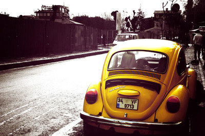 

Oshi - Vintage Car in Old Town Paper Print(12 inch X 18 inch, Streched)