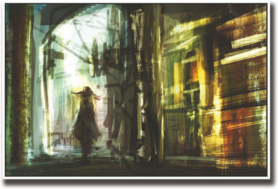 

Abstract Painting of man walking Fine Art Print(12 inch X 18 inch, Rolled)