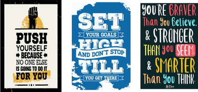 

Combo pack of Motivational quotes Wall Poster Quotes & Motivation ,(12X18) BY Vprint Paper Print(18 inch X 12 inch, Rolled)