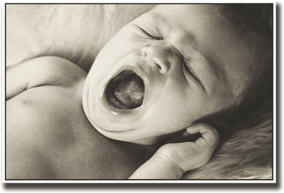 

Baby yawning b&w Fine Art Print(12 inch X 18 inch, Rolled)