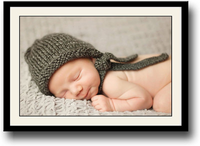 

Baby with grey hat sleeping Fine Art Print(10 inch X 14 inch, Framed)