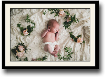 

Baby surrounded by roses Fine Art Print(10 inch X 14 inch, Framed)