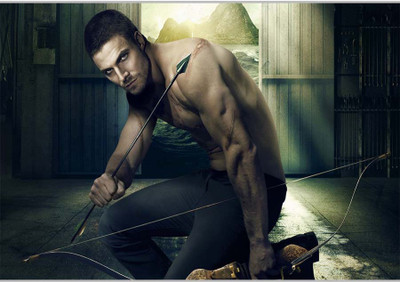 

Posterhouzz Oliver Queen With Bow And Arrow Paper Print(12 inch X 18 inch, Rolled)