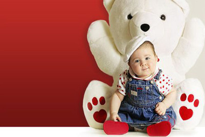 Cute Baby with Teddy Bear Poster Paper Print(12 inch X 18 inch, Rolled) available at flipkart for Rs.139