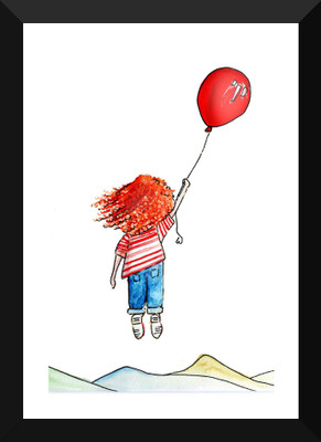 

Tallenge Art For Kids - Floating With Balloons - Premium Quality A3 Size Framed Poster Paper Print(17 inch X 12 inch, Framed)