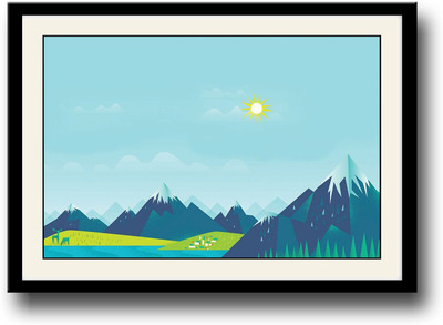 

Sun and Mountain digital art Fine Art Print(10 inch X 14 inch, Framed)