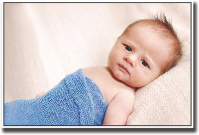 

Newborn baby in blue Fine Art Print(12 inch X 18 inch, Rolled)