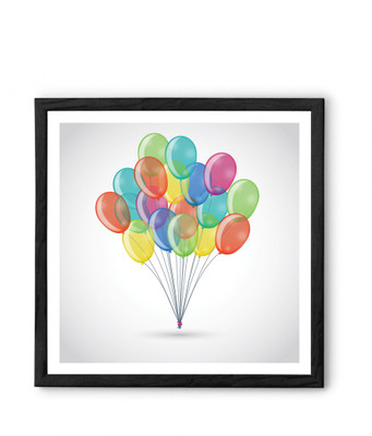 

Hulkut Balloon Love Art Print with black frame 16 * 16 Inches Fine Art Print(18 inch X 1 inch, Framed)