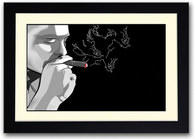 

Smoking Cigar With Closed Eyes Fine Art Print(14 inch X 20 inch, Framed)