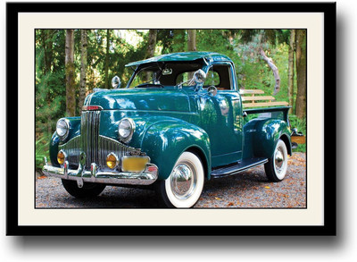 

Blue Vintage truck Fine Art Print(10 inch X 14 inch, Framed)