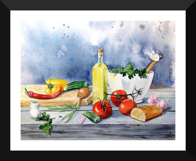 

Tallenge Art For Kitchen - Fresh Vegetable Garden - Premium Quality A3 Size Framed Poster Paper Print(17 inch X 12 inch, Framed)
