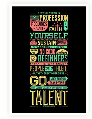 Getting Ahead Sophia Loren Motivational Paper Print(16.5 inch X 11.5 inch, Rolled) available at flipkart for Rs.399