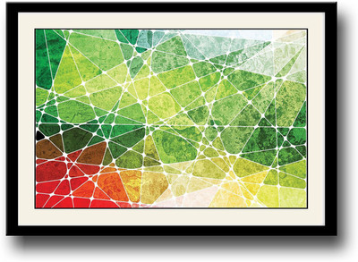 

Green and red abstract design Fine Art Print(10 inch X 14 inch, Framed)