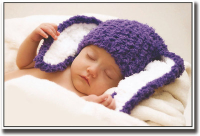 

Amazingly cute baby with rabbit hat Fine Art Print(12 inch X 18 inch, Rolled)