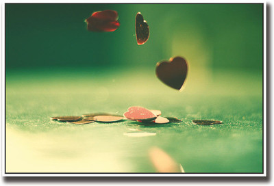 

Red Heart plates dropping Fine Art Print(12 inch X 18 inch, Rolled)