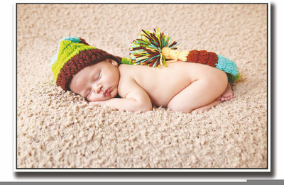 Posterhouzz Cute sleeping with hat baby image Fine Art Print(12 inch X 18 inch, Rolled)