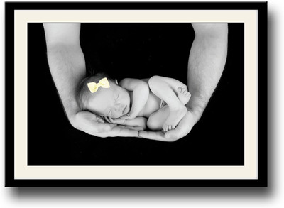 

Baby sleeping with white bow Fine Art Print(10 inch X 14 inch, Framed)
