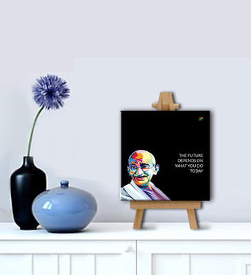 

Tallenge - Mahatma Gandhi Motivational Quotes - The Future Depends On What You Do Today - Gallery Wrap With Easel Canvas Art(8 inch X 8 inch, Gallery Wrap)
