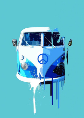 

Posterhouzz Abstract - Peace Bus Fine Art Print(18 inch X 12 inch, Rolled)