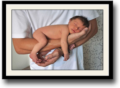 

Baby sleeping on arm Fine Art Print(10 inch X 14 inch, Framed)