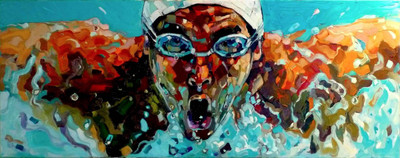 

Spirit Of Sports - Painting - The Swimmer - Medium Size Unframed Poster Paper Print(18 inch X 7 inch)