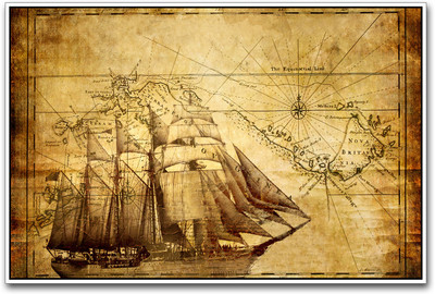 

Vintage Map Paper Print(12 inch X 18 inch)