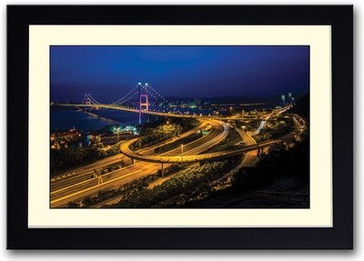 

Beautiful Suspension Bridge Fine Art Print(14 inch X 20 inch, Framed)