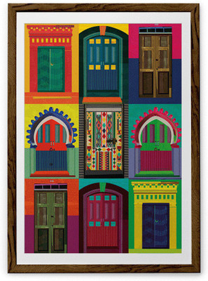 

9 Doors Fine Art Print(36 inch X 24 inch, Framed)