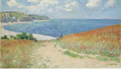 

Old Masters Collection - Path in the Wheat at Pourville By Claude Monet - Ready To Frame Framed Digital Art Print On Photographic Paper(24 inch X 12 inch, Rolled)
