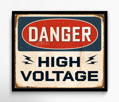 Seven Rays Danger High Voltage Pin Up Framed (Small)(14 inch X 13 inch) Seven Rays Danger High Voltage Pin Up Framed (Small)(14 inch X 13 inch)
