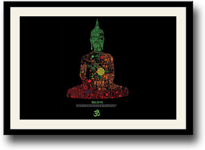 

Om Believe Buddha Fine Art Print(10 inch X 14 inch, Framed)