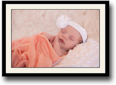 

Cute sleeping baby in orange Fine Art Print(10 inch X 14 inch, Framed)