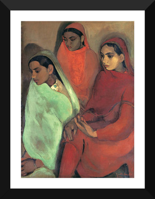 

Tallenge - Group Of Three Girls By Eminent Indian Artist Amrita Sher-Gil - Premium Quality A3 Size Framed Poster Paper Print(17 inch X 12 inch, Framed)