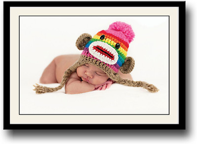 

Baby with colorful cap Fine Art Print(10 inch X 14 inch, Framed)