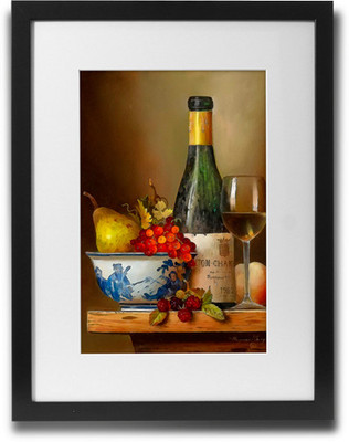 

Shaildha's Water Colour Painting Print of Champagne And Pear And Grapes Fine Art Print(11 inch X 9 inch)