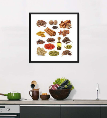 

Tallenge Art For Kitchen - Amazing Spices Of India - Framed Art Print On Photographic Paper(12 inch X 12 inch, Framed)
