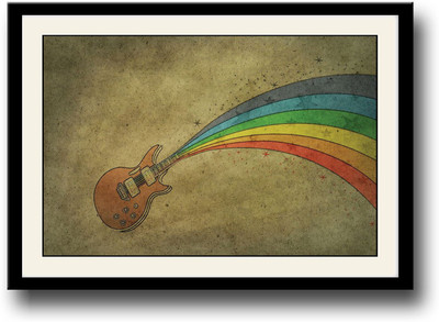 

Retro Colorful Guitar Fine Art Print(10 inch X 14 inch, Framed)