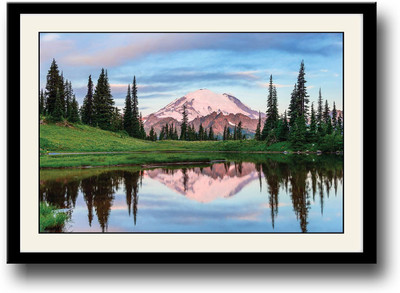 

Lake reflecting Mountain Fine Art Print(10 inch X 14 inch, Framed)